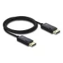 Cable coaxial DisplayPort DELOCK 16K 60 Hz 80 Gbps, DisplayPort a DisplayPort, 2 m, negro, funda trenzada