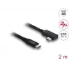 Cable DELOCK coaxial USB4 Gen 3x2 40 Gbps USB-C a USB-C acodado izquierda/derecha PD 3.1 240W 2 m