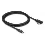 Cable DELOCK coaxial USB4 Gen 3x2 40 Gbps USB-C a USB-C acodado izquierda/derecha PD 3.1 240W 2 m
