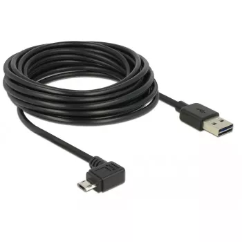 Cable USB 2.0 DELOCK Type-A a Micro-USB B en ángulo izquierda/derecha, 5 m, negro
