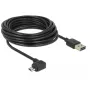 Cable USB 2.0 DELOCK Type-A a Micro-USB B en ángulo izquierda/derecha, 5 m, negro