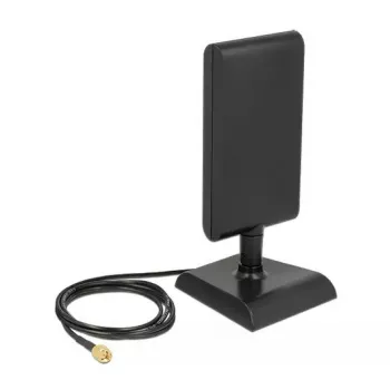 Delock 88992 Antena LTE, SMA, 2-4 dBi, omnidireccional, base magnética, cable ULA 100 de 1 m, negro