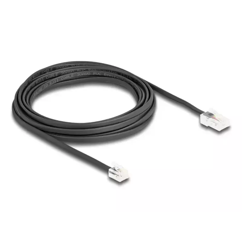 DeLOCK 88038 cable de teléfono 5 m negro RJ-45 RJ-11