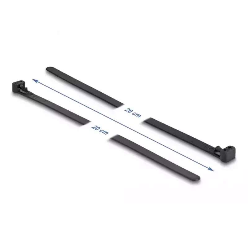 DeLOCK Bridas reutilizables resistentes al calor, 150 x 7.5 mm, negro, 100 uds.