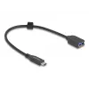 Cable coaxial USB DeLOCK conector macho USB Type-C a conector hembra Type-A 25 cm 10 Gbit/s