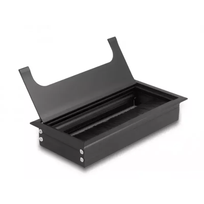 Pasacables DELOCK 66856 para escritorio, negro, 80×160×28 mm, 1 ud.