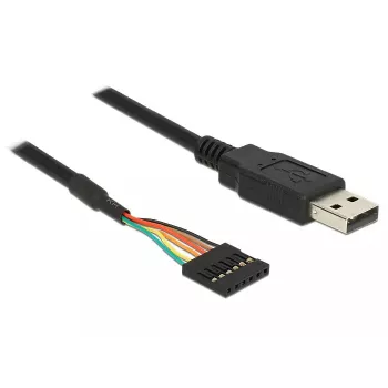 Cable USB DeLOCK 1,8 m USB2.0-A/TTL 6 pines negro