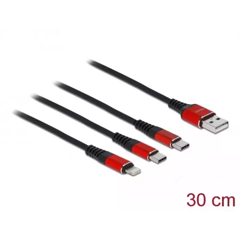 Cable de carga USB 3 en 1 DeLOCK 86708