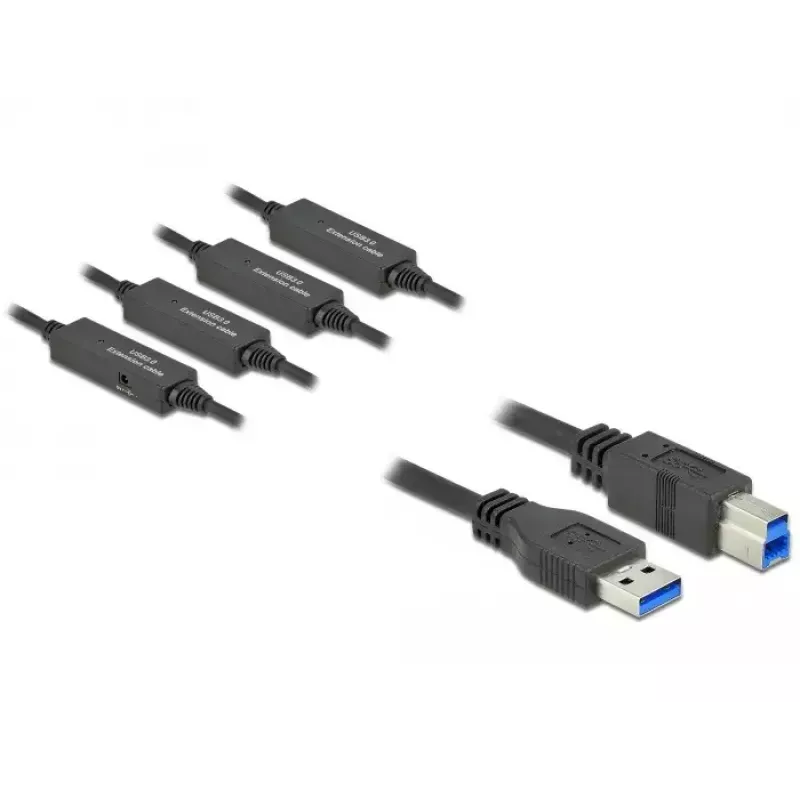 Cable USB DeLOCK 85382 USB 3.2 Gen 1 20 m USB A USB B negro