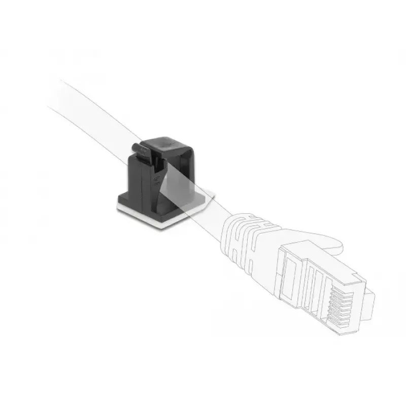 Soporte para cables DeLOCK 60247 autoadhesivo negro 10 uds.