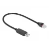 Cable de conexión serie DeLOCK 64158 USB 2.0 Type-A a RS-232 RJ45 25 cm negro