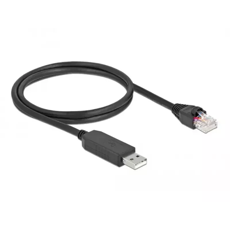 Cable de conexión serie DeLOCK 64160 USB Type-A a RJ45 1 m negro