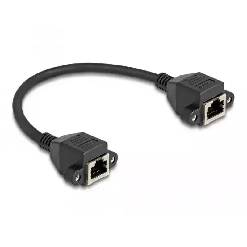 Cable de extensión DeLOCK RJ50 conector hembra a conector hembra S/FTP 0,25 m negro