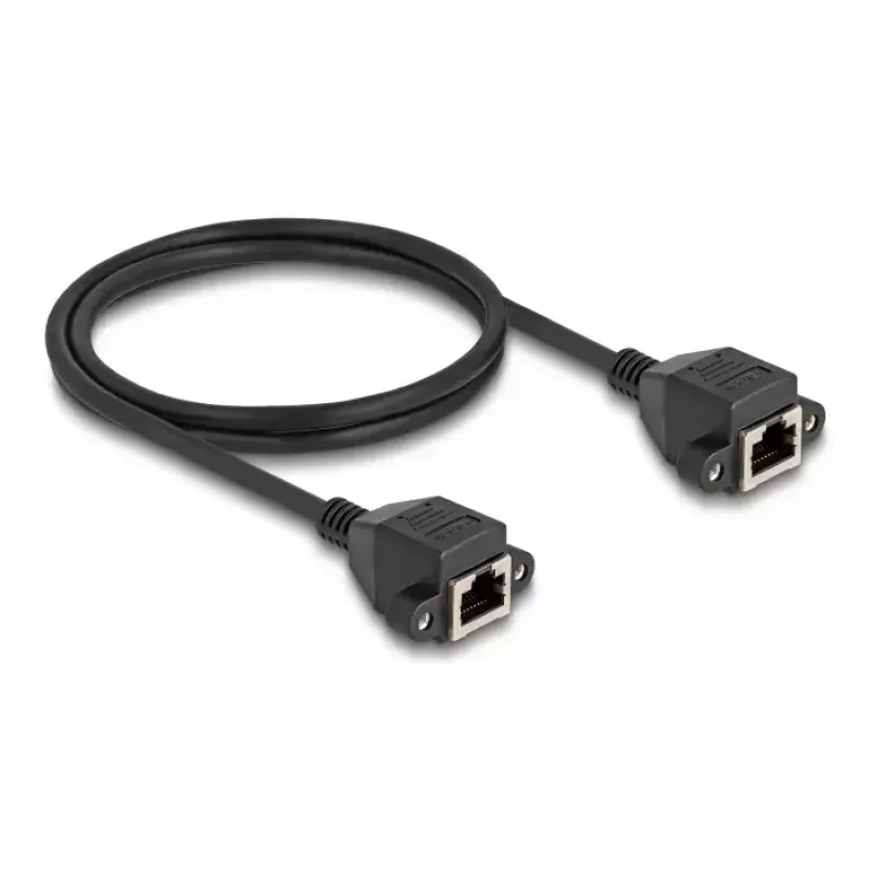 Cable de extensión DeLOCK RJ50 conector hembra a conector hembra S/FTP 1 m negro