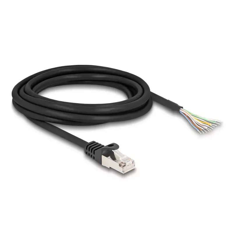 Cable DeLOCK RJ50 conector macho a extremos de cable abiertos S/FTP 3 m negro