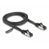 Cable de red DeLOCK RJ45 cable patch plano conector macho a conector macho Cat.8.1 1 m negro