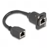 Cable DeLOCK D-Type RJ45 conector hembra a conector hembra Cat.5e negro 20 cm