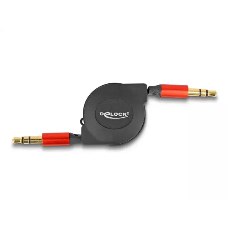 Cable de audio DeLOCK 85369 0,9 m 3,5 mm conector macho a conector macho negro rojo dorado