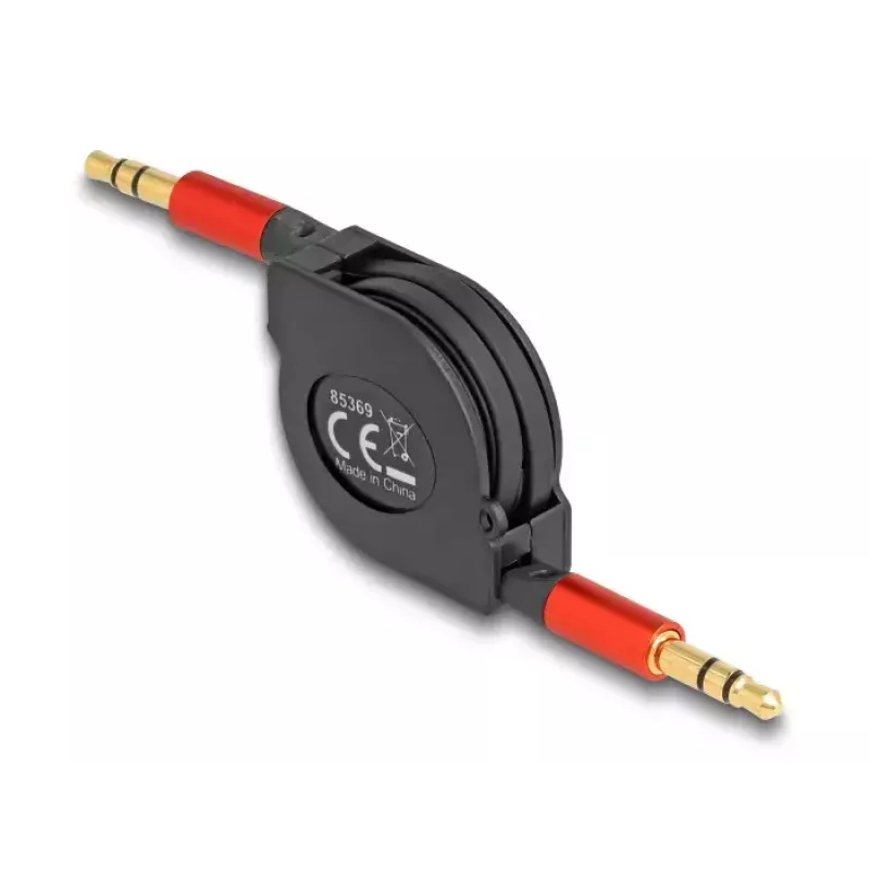 Cable de audio DeLOCK 85369 0,9 m 3,5 mm conector macho a conector macho negro rojo dorado