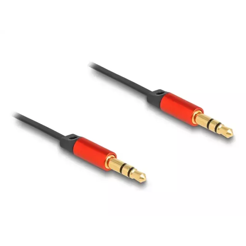 Cable de audio DeLOCK 85369 0,9 m 3,5 mm conector macho a conector macho negro rojo dorado