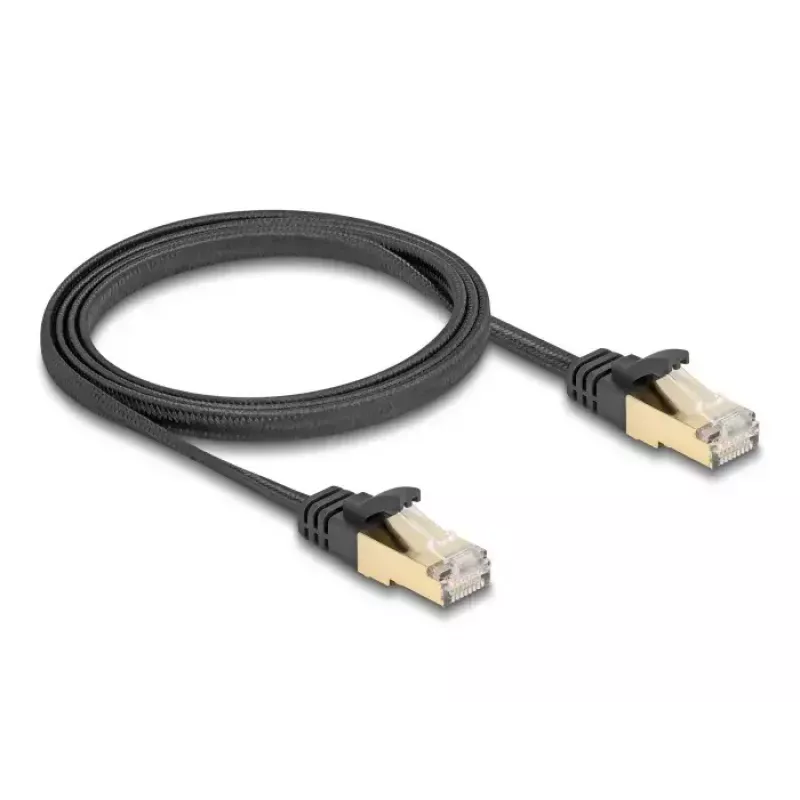 Cable de red DeLOCK RJ45 plano 1 m Cat6A negro