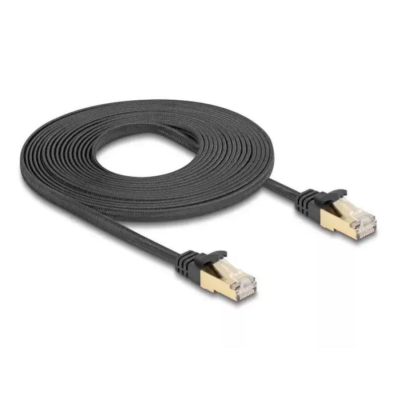 Cable de red DeLOCK RJ45 plano 5 m Cat6A negro