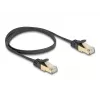 Cable de red DeLOCK RJ45 plano 0,5 m Cat.6A negro