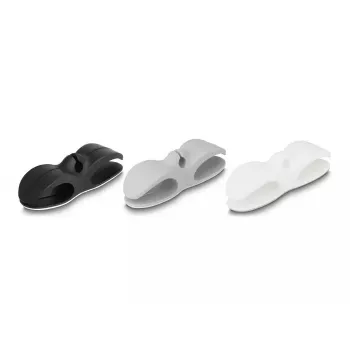 Sujetacables DeLOCK 18443 autoadhesivo 3 uds. negro gris blanco