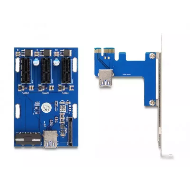 Tarjeta riser DeLOCK PCI Express x1 a 3 x PCIe x1 50 cm cable USB
