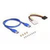 Tarjeta riser DeLOCK PCI Express x1 a 3 x PCIe x1 50 cm cable USB