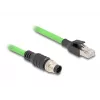 Cable de red DeLOCK M12 A-codificado 8 pines macho a RJ45 macho PUR (TPU) 2 m