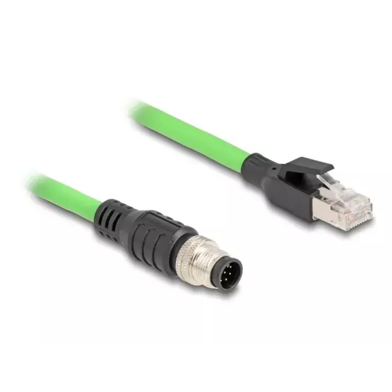 Cable de red DeLOCK M12 A-codificado 8 pines macho a RJ45 macho PUR (TPU) 2 m