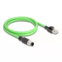 Cable de red DeLOCK M12 A-codificado 8 pines macho a RJ45 macho PUR (TPU) 2 m