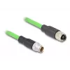 Cable de red DeLOCK M12 X-codificado 8 pines macho a hembra PUR (TPU) 1 m