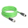 Cable de red DeLOCK M12 X-codificado 8 pines macho a hembra PUR (TPU) 1 m
