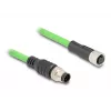 Cable de red DeLOCK M12 A-codificado 8 pines macho a hembra PUR (TPU) 5 m
