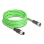 Cable de red DeLOCK M12 A-codificado 8 pines macho a hembra PUR (TPU) 5 m