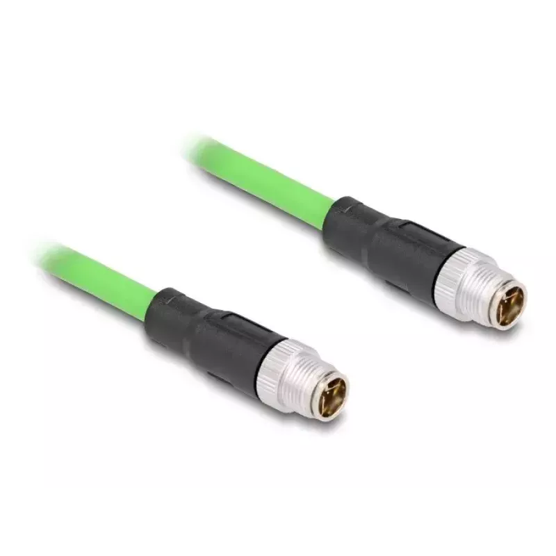 Cable de red DeLOCK M12 X-codificado 8 pines macho a macho PUR (TPU) 2 m