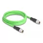 Cable de red DeLOCK M12 X-codificado 8 pines macho a macho PUR (TPU) 2 m