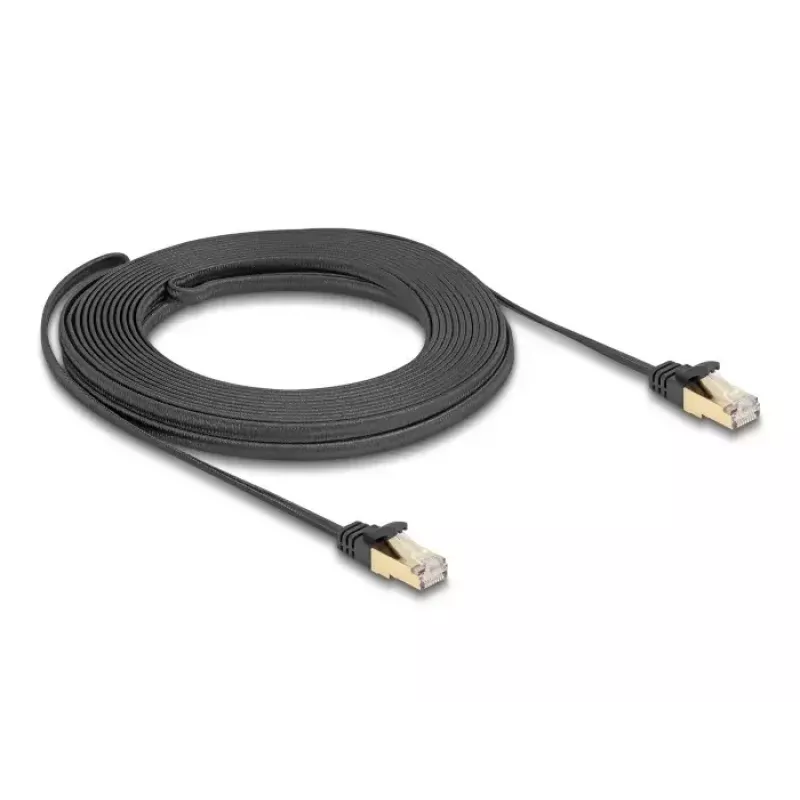 Cable de red DeLOCK RJ45 plano 10 m Cat6A negro