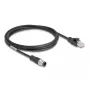 Cable de red DeLOCK M12 D-codificado 4 pines macho a RJ45 macho Cat5e 2 m negro