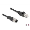 Cable de red DeLOCK M12 D-codificado 4 pines macho a RJ45 macho Cat5e 1 m negro