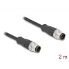 Cable de red DeLOCK M12 A-codificado 8 pines macho a macho Cat5e 2 m negro