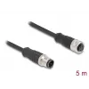 Cable de red DeLOCK M12 D-codificado 4 pines macho a hembra Cat5e 5 m negro