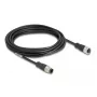 Cable de red DeLOCK M12 D-codificado 4 pines macho a hembra Cat5e 5 m negro