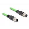 Cable de red DeLOCK M12 A-codificado 8 pines conector macho a conector macho PUR (TPU) 1 m
