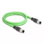 Cable de red DeLOCK M12 A-codificado 8 pines conector macho a conector macho PUR (TPU) 1 m