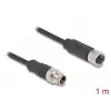 Cable de red DeLOCK M12 X-codificado 8 polos conector macho a conector hembra Cat5e 1 m negro