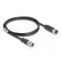 Cable de red DeLOCK M12 X-codificado 8 polos conector macho a conector hembra Cat5e 1 m negro