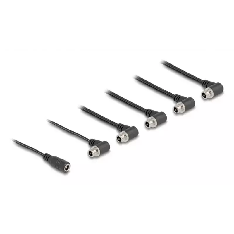 DeLOCK 90122 Cable divisor DC 1x hembra a 5x hembra 5,5x2,1 mm, acodado